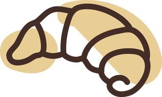 Chocolate croissant, illustration, vector on a white background.