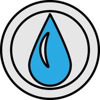 Blue water drop, illustration, vector on a white background.