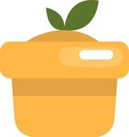 Plant in yellow pot,illustration, vector, on a white background. vector