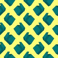 Blue box, seamless pattern on yellow background. vector