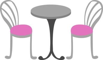 Table for two, illustration, vector on white background.