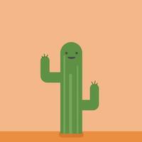 Green cactus, illustration, vector on white background.