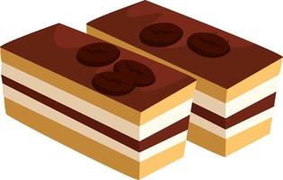 Opera cake, illustration, vector on white background