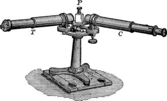 Spectroscope, vintage illustration. vector