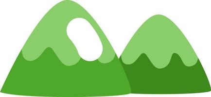 Green moutains, illustration, vector on a white background.