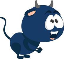 Scary blue cat,illustration,vector on white background vector