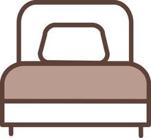 Brown sleeping bed, illustration, vector on a white background.