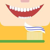 Toothbrush, illustration, vector on white background.