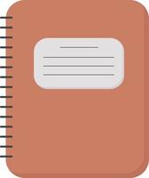 Orange notebook, illustration, vector on white background.