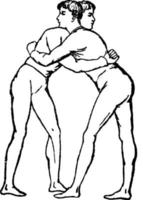 Wrestling vintage illustration. vector