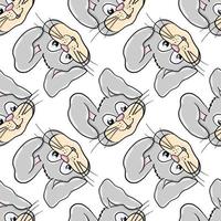 Bunny head pattern , illustration, vector on white background