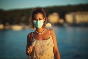 Woman With Face Protective Mask photo
