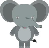 Happy elephant, illustration, vector on white background.