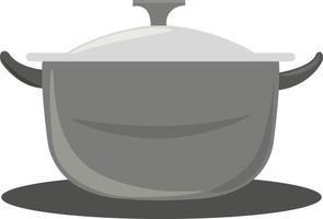 Silver pan, illustration, vector on white background.