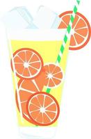 jugo de naranja, ilustración, vector sobre fondo blanco.