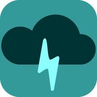 Cloud with thunder, illustration, vector on a white background.