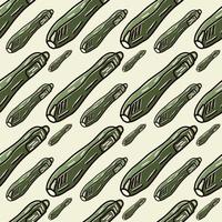 Zucchini pattern, illustration, vector on white background.