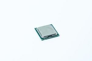 Computer processor CPU  Central processing unit microchip  isolated on white background photo