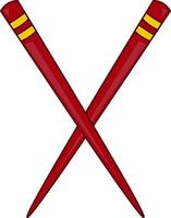 A red chopstick, vector or color illustration.