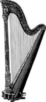 Harp, vintage illustration. vector