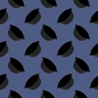 Little black hats,seamless pattern on dark blue background. vector