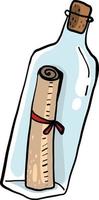 Message in the bottle, illustration, vector on white background