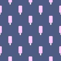 Pink ice cream on a stick , seamless pattern on a blue background. vector