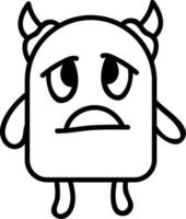 Disappointed monster, illustration, vector on white background.