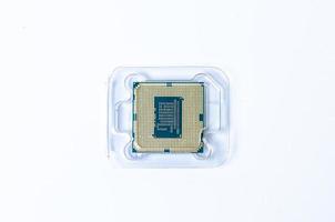 Computer processor CPU  Central processing unit microchip  isolated on white background photo