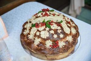 Wedding bread - loaf cake. Wedding bread. photo