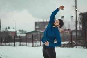 Stretching In Cold photo