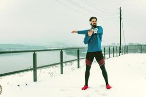 Stretching In Cold photo