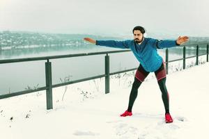 Stretching On The Snow photo