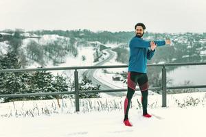 Stretching On The Snow photo