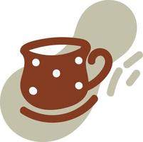 Brown tea mug with white dots, illustration, vector, on a white background. vector