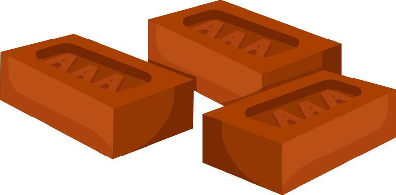 Red bricks, illustration, vector on white background