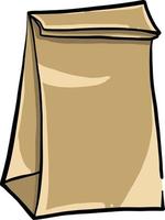 Paper bag, illustration, vector on white background.