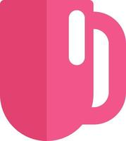 Tall pink glass mug, illustration, vector on a white background.