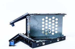 Hard disk drive HDD of different size isolated on white. photo