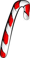 Candy cane, illustration, vector on white background.