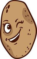 Winking potato, illustration, vector on a white background.