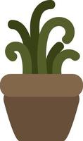 Grown cactus in brown pot, illustration, on a white background. vector