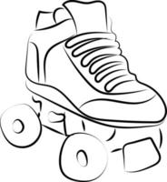 Roller skate sketch, illustration, vector on white background.