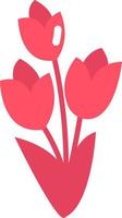Pink flowers, illustration, vector on a white background.