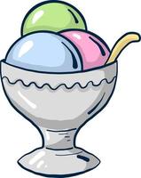 Ice cream in a bowl,illustration,vector on white background vector