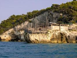 Trabucco, italian traditional ancient fishing structure photo