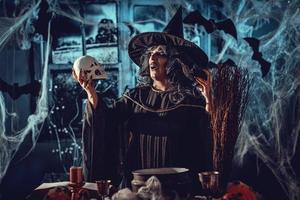 Witch Tells Magic Words To Skull photo