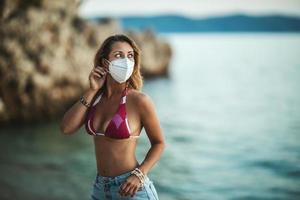 Woman With Face Protective Mask photo