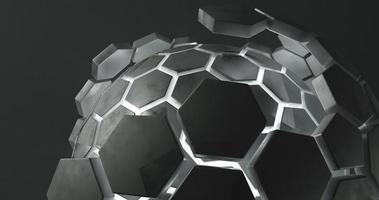 fondo abstracto hemisférico con textura hexagonal blanca neón, representación 3d y tamaño 4k foto