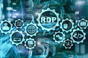 RDP Remote Desktop Protocol. Terminal Services. Server background. photo